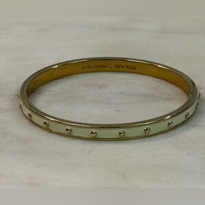 Kate Spade White Enamel Studded Gold Bangle Bracelet